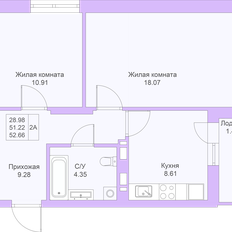 Квартира 53,1 м², 2-комнатная - изображение 3