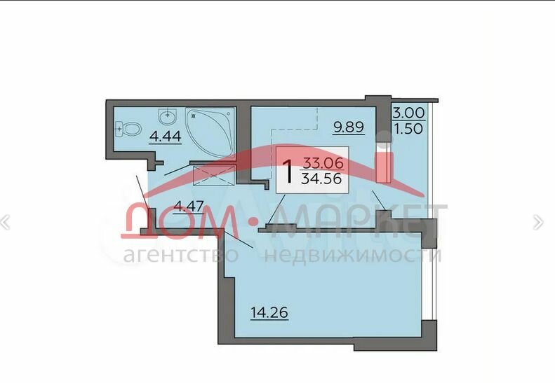 34,5 м², 1-комнатная квартира 2 750 000 ₽ - изображение 10