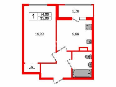 Квартира 35 м², 1-комнатная - изображение 1