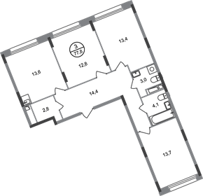 80 м², 3-комнатная квартира 18 950 000 ₽ - изображение 105