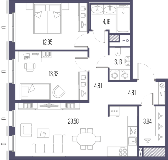 70,5 м², 2-комнатная квартира 25 961 782 ₽ - изображение 15