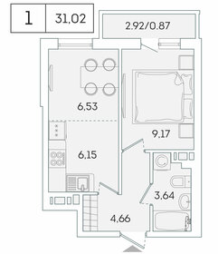 31 м², 1-комнатная квартира 5 120 664 ₽ - изображение 40