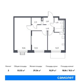 53,2 м², 2-комнатная квартира 9 805 201 ₽ - изображение 11