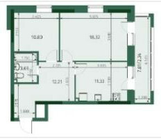 Квартира 58,7 м², 2-комнатная - изображение 2