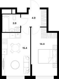 40,8 м², 1-комнатная квартира 20 380 532 ₽ - изображение 57