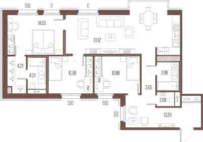 115,5 м², 3-комнатная квартира 32 745 000 ₽ - изображение 150