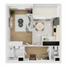 Квартира 45,3 м², 1-комнатная - изображение 2