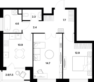 45,3 м², 2-комнатная квартира 25 000 000 ₽ - изображение 111