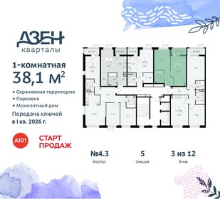 37,5 м², 1-комнатная квартира 10 950 000 ₽ - изображение 36