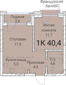 40,7 м², 1-комнатная квартира 8 075 200 ₽ - изображение 33