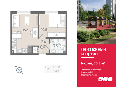 34 м², 1-комнатная квартира 5 960 200 ₽ - изображение 34