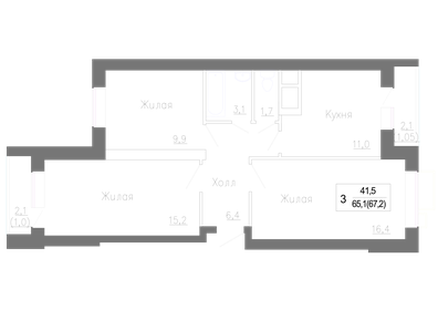 91,1 м², 4-комнатная квартира 13 000 000 ₽ - изображение 24
