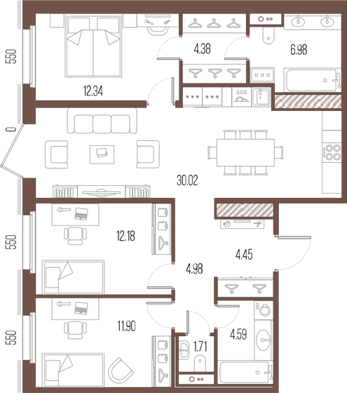 93,5 м², 3-комнатная квартира 34 166 508 ₽ - изображение 15