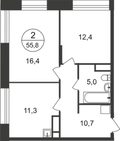 56,4 м², 2-комнатная квартира 13 600 000 ₽ - изображение 101