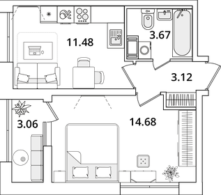 37 м², 2-комнатная квартира 8 500 000 ₽ - изображение 86