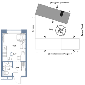 21,4 м², квартира-студия 3 590 000 ₽ - изображение 19