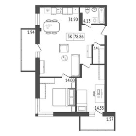 78,6 м², 3-комнатная квартира 9 450 000 ₽ - изображение 39