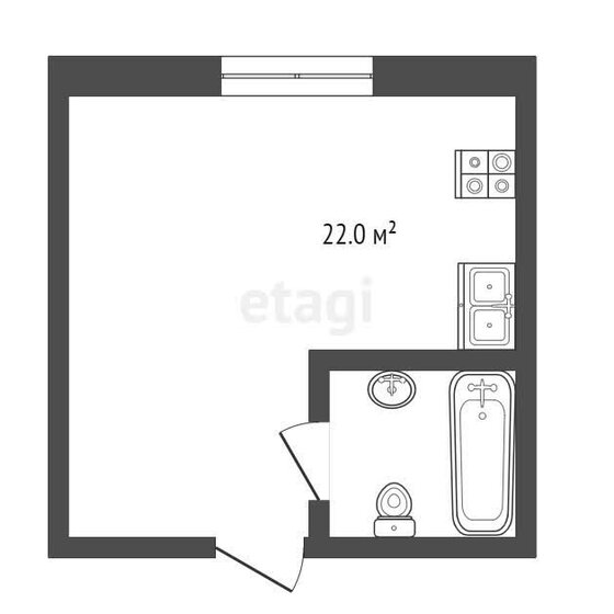 22 м², квартира-студия 4 100 000 ₽ - изображение 1