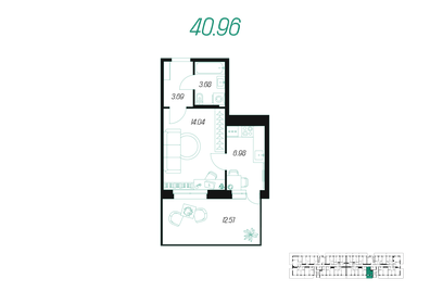 30,8 м², 1-комнатная квартира 3 875 000 ₽ - изображение 76