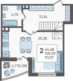 Квартира 112 м², 2-комнатная - изображение 1