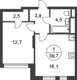 39,7 м², 1-комнатная квартира 12 597 060 ₽ - изображение 40
