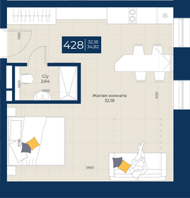 Квартира 35,4 м², 1-комнатные - изображение 1