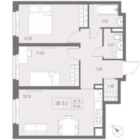 63 м², 3-комнатная квартира 9 100 000 ₽ - изображение 164