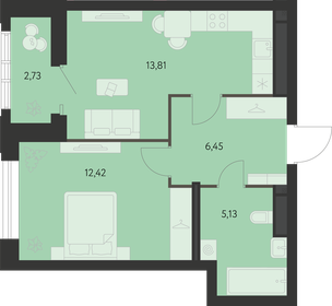 Квартира 39,2 м², 1-комнатная - изображение 1