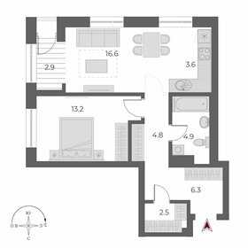 55 м², 2-комнатная квартира 9 500 000 ₽ - изображение 3