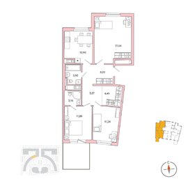 Квартира 80,6 м², 3-комнатная - изображение 1