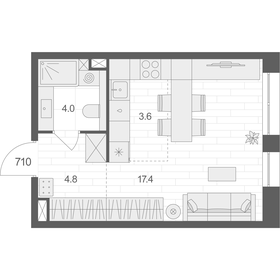 18 м², 1-комнатные апартаменты 7 400 000 ₽ - изображение 131