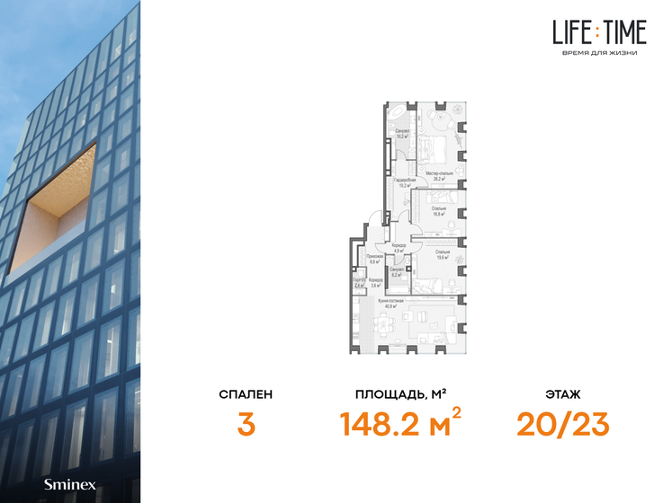 148,2 м², 4-комнатная квартира 146 630 000 ₽ - изображение 1