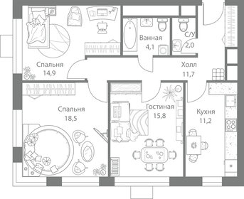 72 м², 3-комнатные апартаменты 26 662 840 ₽ - изображение 24