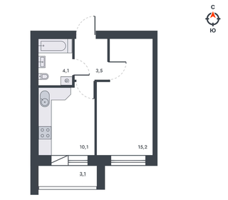 33,1 м², 1-комнатная квартира 3 900 000 ₽ - изображение 47