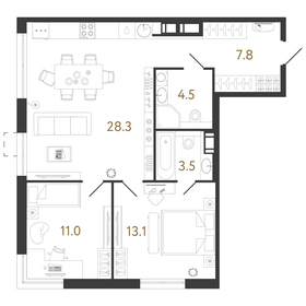 Квартира 68,2 м², 2-комнатная - изображение 1