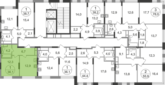 74,4 м², 3-комнатная квартира 17 800 000 ₽ - изображение 96