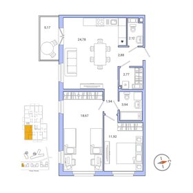 Квартира 70,7 м², 2-комнатная - изображение 1