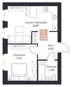 34,5 м², квартира-студия 4 824 400 ₽ - изображение 24