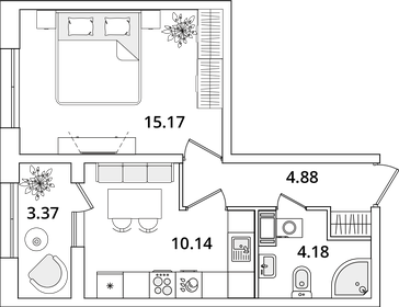 37 м², 2-комнатная квартира 8 500 000 ₽ - изображение 18