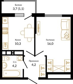 Квартира 36,1 м², 1-комнатная - изображение 1