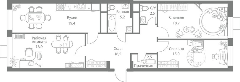 128,5 м², 3-комнатная квартира 114 365 000 ₽ - изображение 98