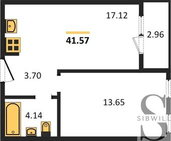 Квартира 41,6 м², 1-комнатная - изображение 1