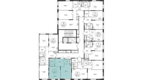 46,1 м², 1-комнатная квартира 12 101 285 ₽ - изображение 9