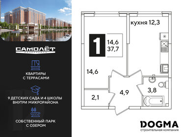 Квартира 37,7 м², 1-комнатная - изображение 1