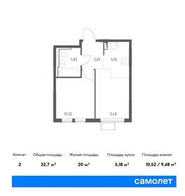 Квартира 32,7 м², 1-комнатная - изображение 1