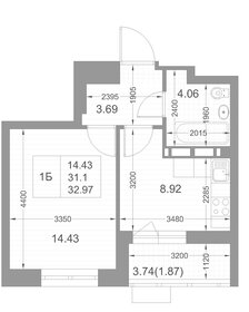 33 м², 1-комнатная квартира 7 999 000 ₽ - изображение 50