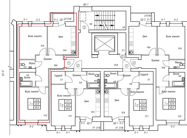 65,5 м², 2-комнатная квартира 7 794 500 ₽ - изображение 1