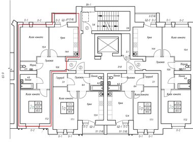 Квартира 65,5 м², 2-комнатная - изображение 1