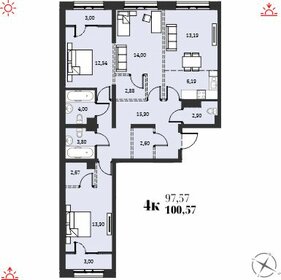 101,5 м², 4-комнатная квартира 16 257 000 ₽ - изображение 13
