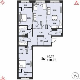 100,2 м², 4-комнатная квартира 16 622 000 ₽ - изображение 15